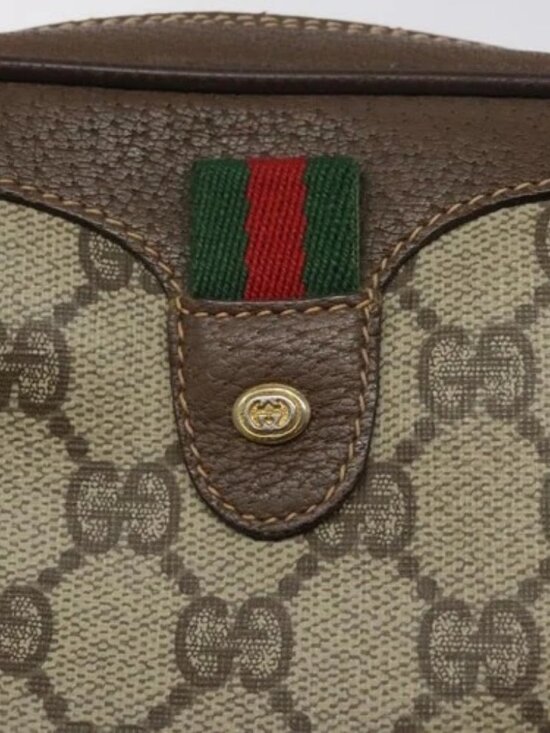 GUCCI GG Supreme Web Sherry Line Shoulder Bag PVC Beige 156 02 066 Auth BD958 - Picture 11 of 15